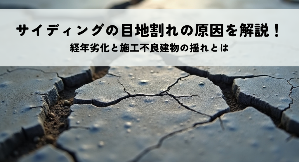 サイディングの目地割れの原因を解説！経年劣化と施工不良建物の揺れとは