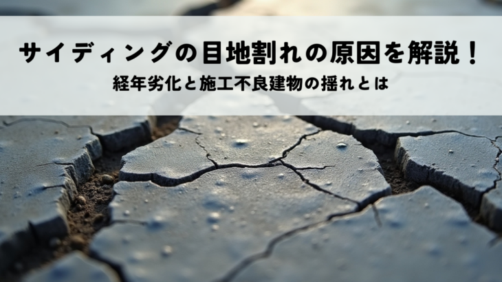 サイディングの目地割れの原因を解説！経年劣化と施工不良建物の揺れとは